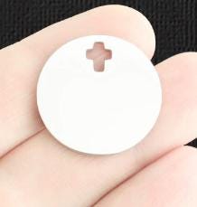 Let Go Let God Clip On Charm Faith Gift Stainless Steel Engraved Cross Charm Christian Accessory Religious Gift